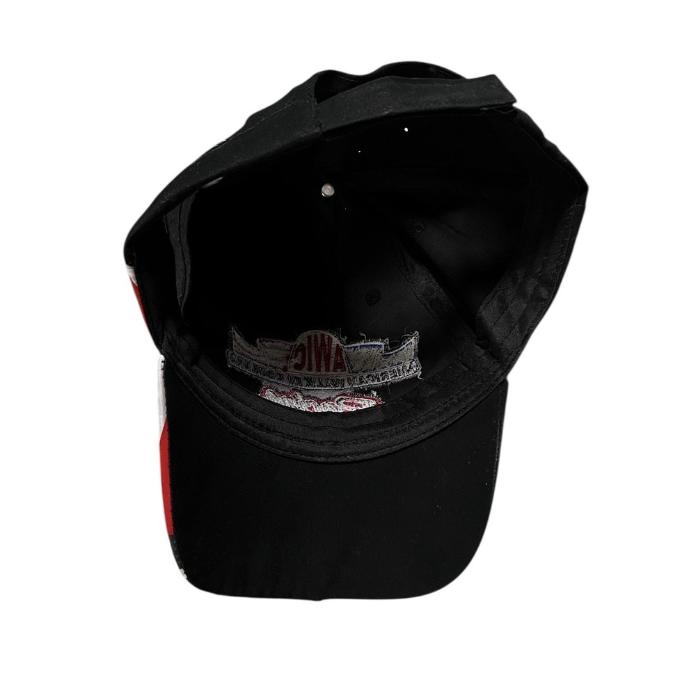 AWIC American Walk In Coolers Hat Cap Strap Back Black Racing USA Flame Mens - Picture 7 of 7